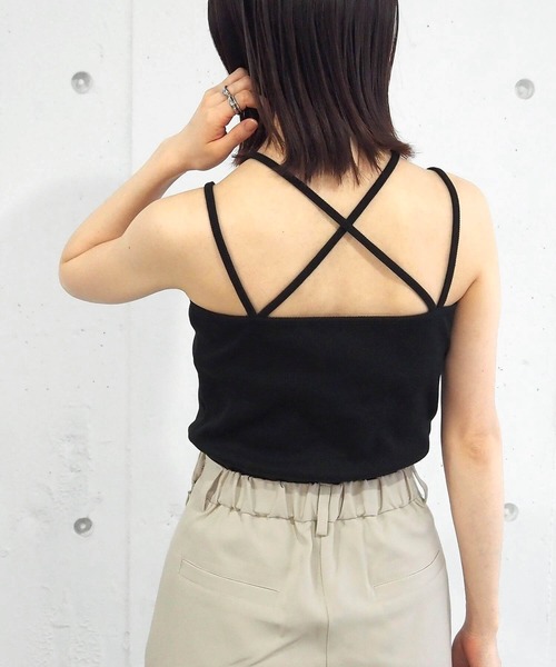 tiptop（ティップトップ）の「【選べる2サイズ/web限定カラーあり】カップ付きホルターキャミソール（キャミソール・レディース・オレンジ/グリーン/オフホワイト/ブラック/A/グリーン系その他/ブルー/チャコールグレー/レッド・FREE/SHORT）」の20枚目の写真