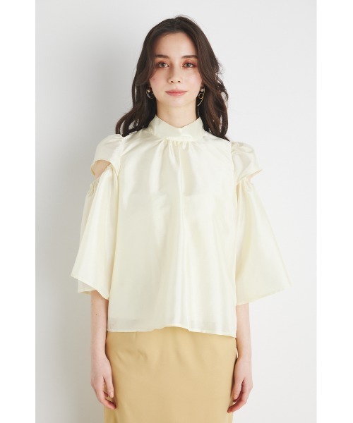 rienda(リエンダ)の「スラッシュアームブラウス 春服(シャツ/ブラウス・レディース・ブルー系その他3/ブラック系その他/ライトイエロー/グレー・FREE)」の15枚目の写真