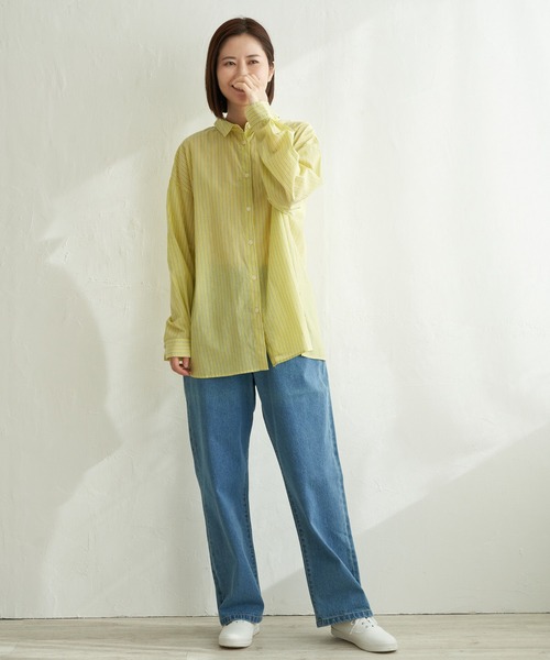 LBC（エルビーシー）の「ふんわり70コットン2WAYシャツ（シャツ/ブラウス・レディース・イエロー/パープル/ホワイト/ブルー・M）」の11枚目の写真