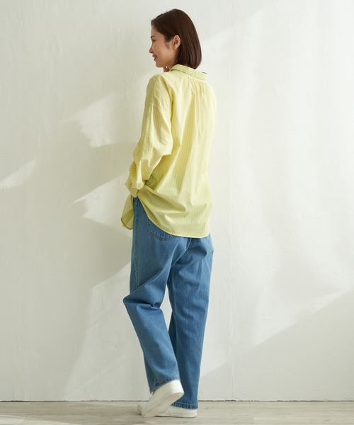 LBC（エルビーシー）の「ふんわり70コットン2WAYシャツ（シャツ/ブラウス・レディース・イエロー/パープル/ホワイト/ブルー・M）」の12枚目の写真