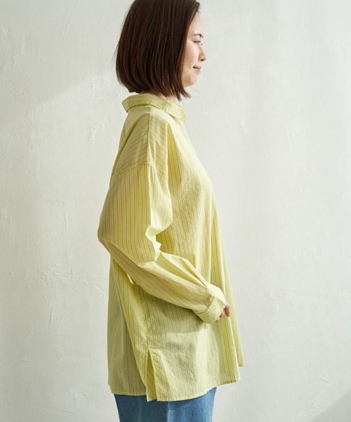 LBC（エルビーシー）の「ふんわり70コットン2WAYシャツ（シャツ/ブラウス・レディース・イエロー/パープル/ホワイト/ブルー・M）」の14枚目の写真