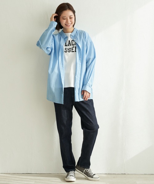 LBC（エルビーシー）の「ふんわり70コットン2WAYシャツ（シャツ/ブラウス・レディース・イエロー/パープル/ホワイト/ブルー・M）」の7枚目の写真