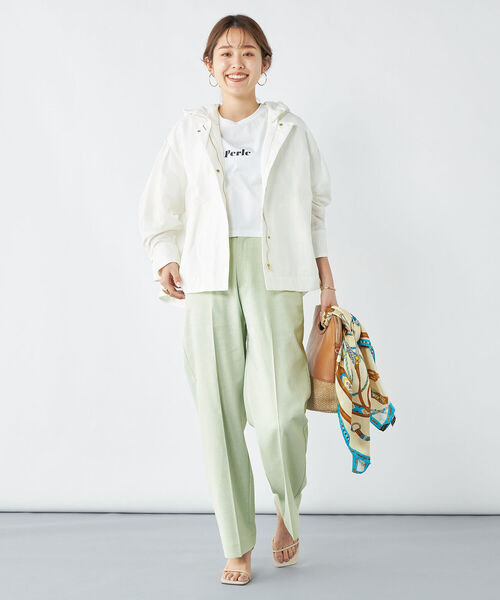 NOLLEY’S（ノーリーズ）の「ウォッシャブル麻混セミワイドパンツ（その他パンツ・レディース・ベージュ/ミント/ネイビー/オフホワイト/キャメル/インディゴブルー・34/36/38）」の18枚目の写真