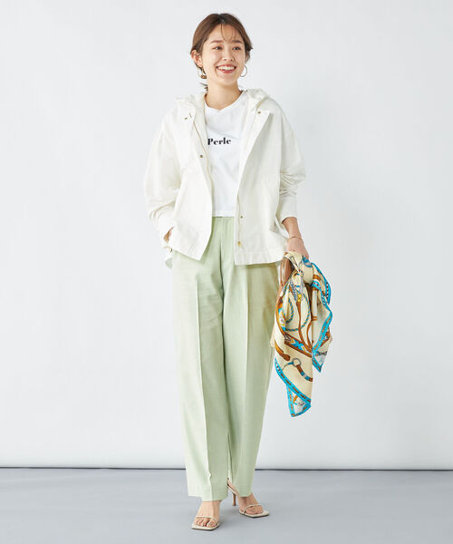 NOLLEY’S（ノーリーズ）の「ウォッシャブル麻混セミワイドパンツ（その他パンツ・レディース・ベージュ/ミント/ネイビー/オフホワイト/キャメル/インディゴブルー・34/36/38）」の19枚目の写真