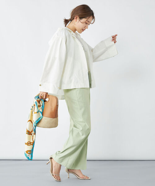 NOLLEY’S（ノーリーズ）の「ウォッシャブル麻混セミワイドパンツ（その他パンツ・レディース・ベージュ/ミント/ネイビー/オフホワイト/キャメル/インディゴブルー・34/36/38）」の22枚目の写真