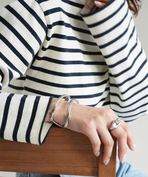 GOLDY（ゴールディ）の「【GOLDY】2連風メタルバングル（ブレスレット・レディース・シルバー/ゴールド・FREE）」の7枚目の写真