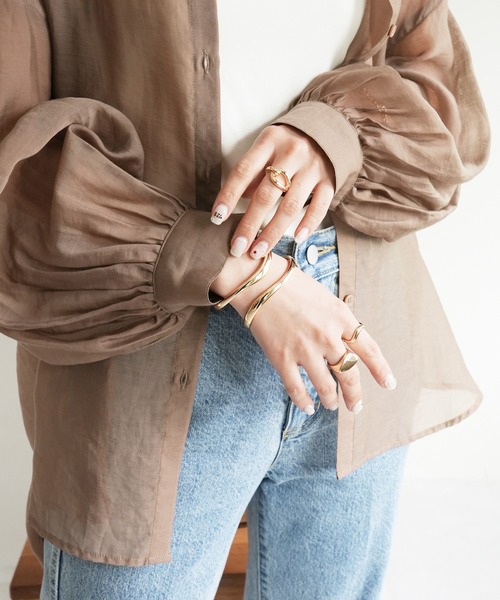 GOLDY（ゴールディ）の「【GOLDY】2連風メタルバングル（ブレスレット・レディース・シルバー/ゴールド・FREE）」の9枚目の写真