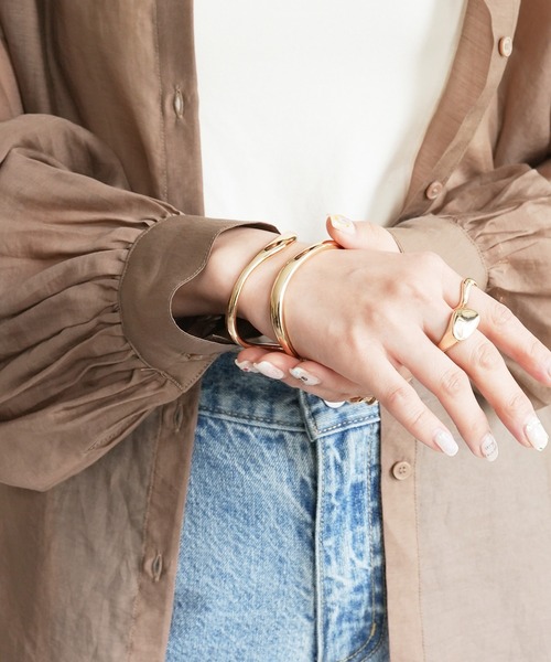 GOLDY（ゴールディ）の「【GOLDY】2連風メタルバングル（ブレスレット・レディース・シルバー/ゴールド・FREE）」の10枚目の写真