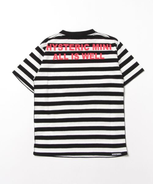 HYSTERIC MINI（ヒステリックミニ）の「Catch the moment MINI&MAMA ボーダー半袖Tシャツ（Tシャツ/カットソー・キッズ・ブラック/エメラルド・120cm/110cm/105cm）」の4枚目の写真