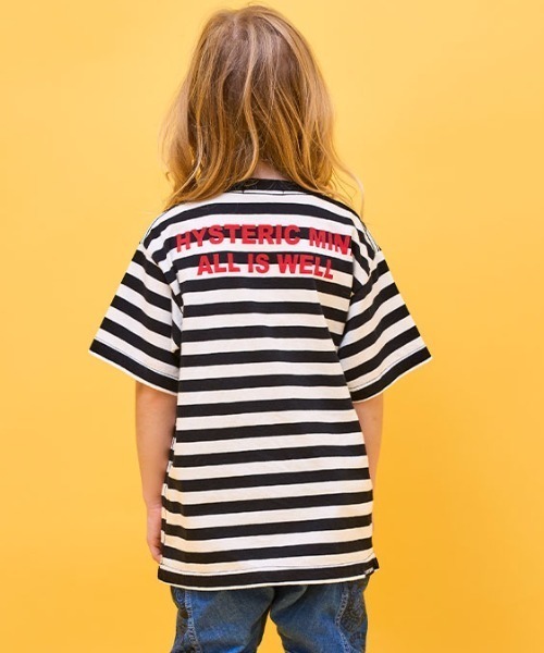 HYSTERIC MINI（ヒステリックミニ）の「Catch the moment MINI&MAMA ボーダー半袖Tシャツ（Tシャツ/カットソー・キッズ・ブラック/エメラルド・120cm/110cm/105cm）」の6枚目の写真