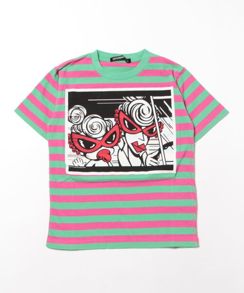 HYSTERIC MINI（ヒステリックミニ）の「Catch the moment MINI&MAMA ボーダー半袖Tシャツ（Tシャツ/カットソー・キッズ・ブラック/エメラルド・120cm/110cm/105cm）」の7枚目の写真