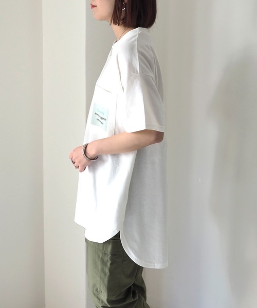 Riberry（リベリー）の「胸ポケットプリントT（Tシャツ/カットソー・レディース・オフホワイト/スミクロ・FREE）」の11枚目の写真