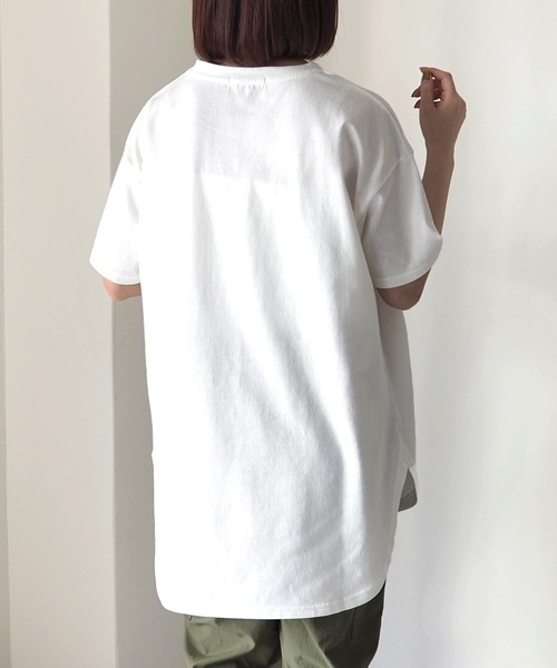 Riberry（リベリー）の「胸ポケットプリントT（Tシャツ/カットソー・レディース・オフホワイト/スミクロ・FREE）」の12枚目の写真