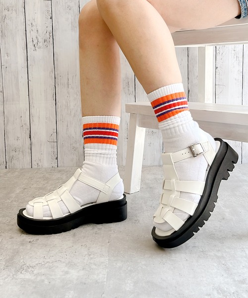 Noubel Voug Relax（ヌーベルヴォーグリラックス）の「グルカデザイン厚底サンダル（サンダル・レディース・ブラック/ホワイト・L/LL/M/S）」の2枚目の写真