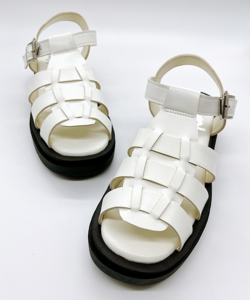 Noubel Voug Relax（ヌーベルヴォーグリラックス）の「グルカデザイン厚底サンダル（サンダル・レディース・ブラック/ホワイト・L/LL/M/S）」の14枚目の写真