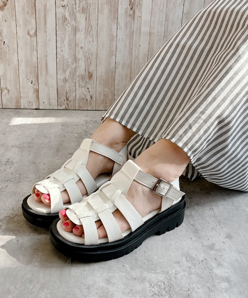 Noubel Voug Relax（ヌーベルヴォーグリラックス）の「グルカデザイン厚底サンダル（サンダル・レディース・ブラック/ホワイト・L/LL/M/S）」の20枚目の写真