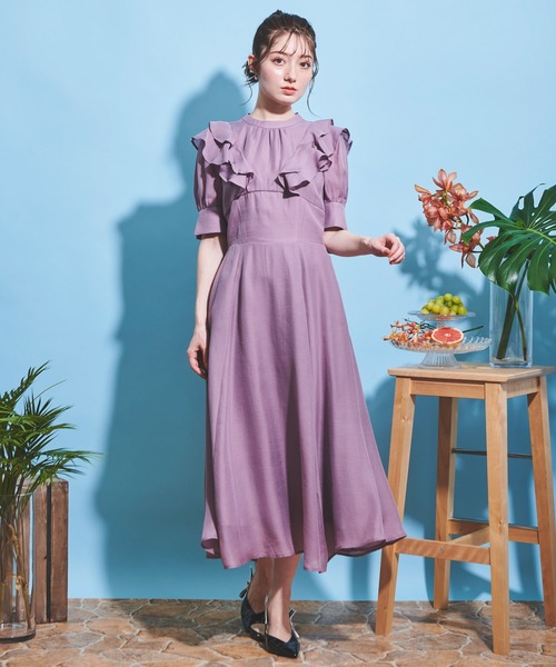 NOELA（ノエラ）の「ワイドウエストフリルワンピース（ワンピース・レディース・ベージュ/ライトグリーン/ラベンダー・S/M）」の18枚目の写真