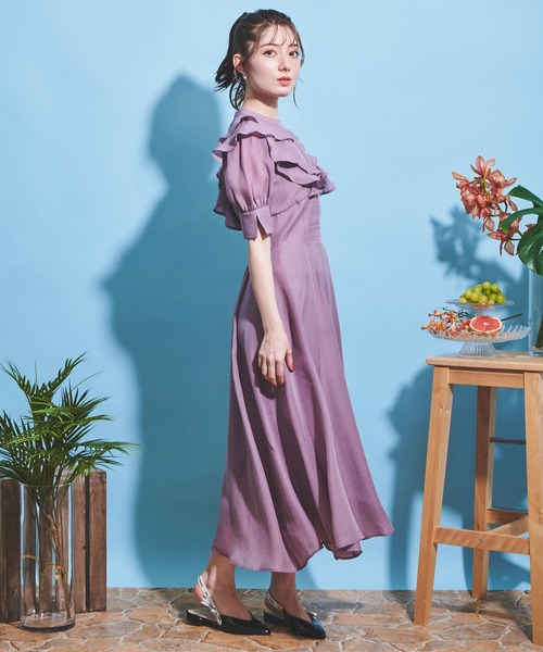 NOELA（ノエラ）の「ワイドウエストフリルワンピース（ワンピース・レディース・ベージュ/ライトグリーン/ラベンダー・S/M）」の13枚目の写真