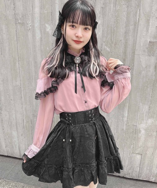 ROJITA（ロジータ）の「レースアップジャガードスカート（スカート・レディース・サックスブルー/ベージュ/ブラック・FREE）」の9枚目の写真