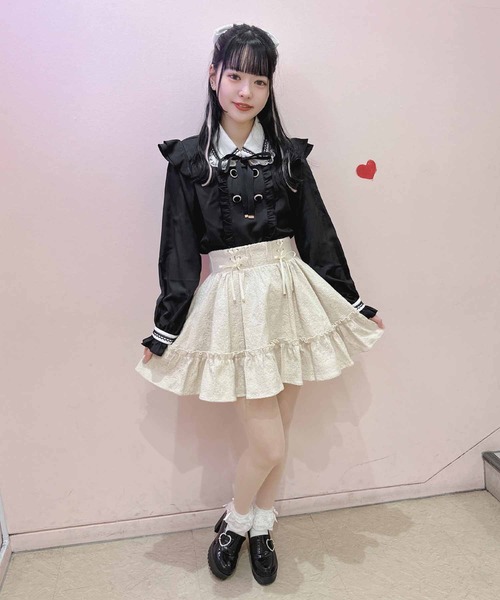 ROJITA（ロジータ）の「レースアップジャガードスカート（スカート・レディース・サックスブルー/ベージュ/ブラック・FREE）」の5枚目の写真