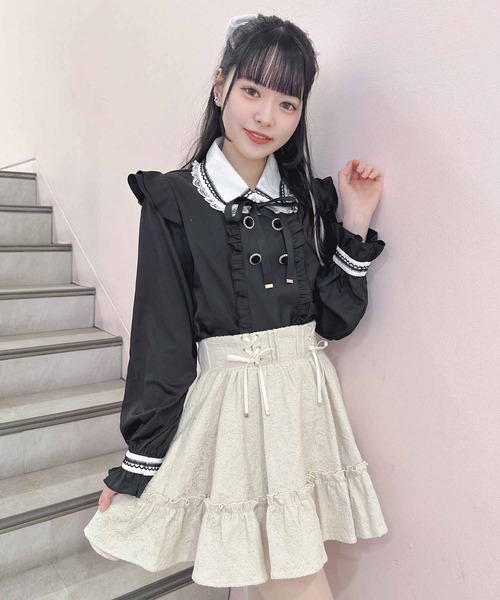 ROJITA（ロジータ）の「レースアップジャガードスカート（スカート・レディース・サックスブルー/ベージュ/ブラック・FREE）」の16枚目の写真