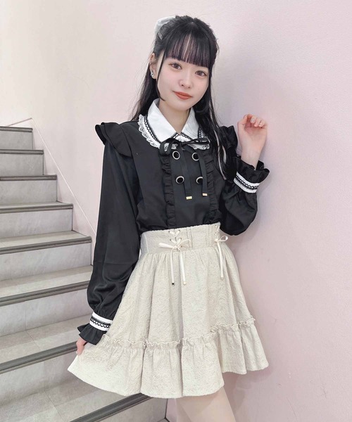 ROJITA（ロジータ）の「レースアップジャガードスカート（スカート・レディース・サックスブルー/ベージュ/ブラック・FREE）」の21枚目の写真