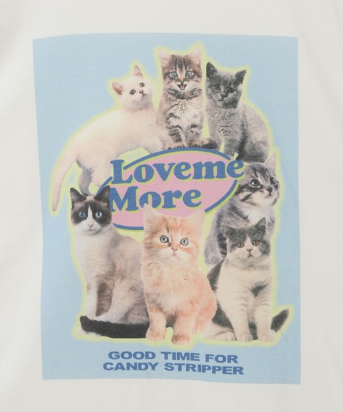 Candy Stripper(キャンディストリッパー)の「LOVE ME MORE BIG Tシャツ(Tシャツ/カットソー・レディース・ブラック/オフホワイト/ピンク・2)」の4枚目の写真