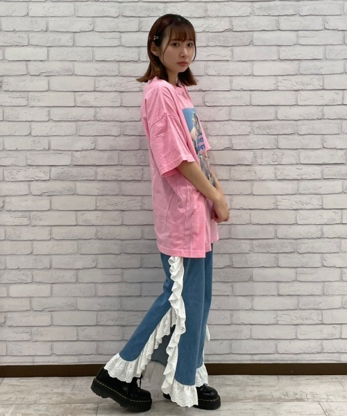 Candy Stripper(キャンディストリッパー)の「LOVE ME MORE BIG Tシャツ(Tシャツ/カットソー・レディース・ブラック/オフホワイト/ピンク・2)」の15枚目の写真