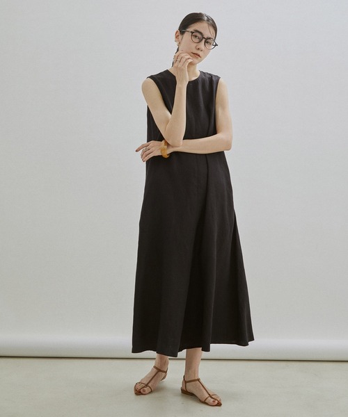 SALON adam et ropé 麻ツイルワンピース SALON adam et rope'（サロン アダム エ ロペ）の
