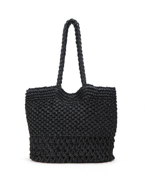 Bermosa（ベルモサ）の「かご編み トートバッグ かごバッグ（かごバッグ・レディース・ブラック/ベージュ/グレー/アイボリー・FREE）」の8枚目の写真