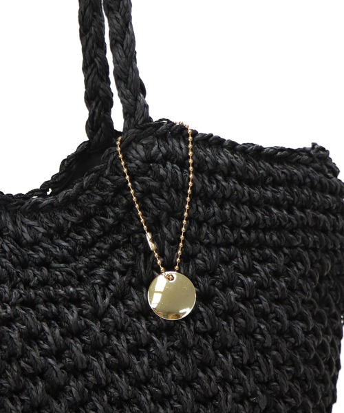 Bermosa（ベルモサ）の「かご編み トートバッグ かごバッグ（かごバッグ・レディース・ブラック/ベージュ/グレー/アイボリー・FREE）」の9枚目の写真