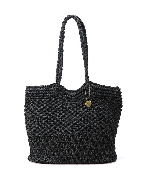 Bermosa（ベルモサ）の「かご編み トートバッグ かごバッグ（かごバッグ・レディース・ブラック/ベージュ/グレー/アイボリー・FREE）」の13枚目の写真