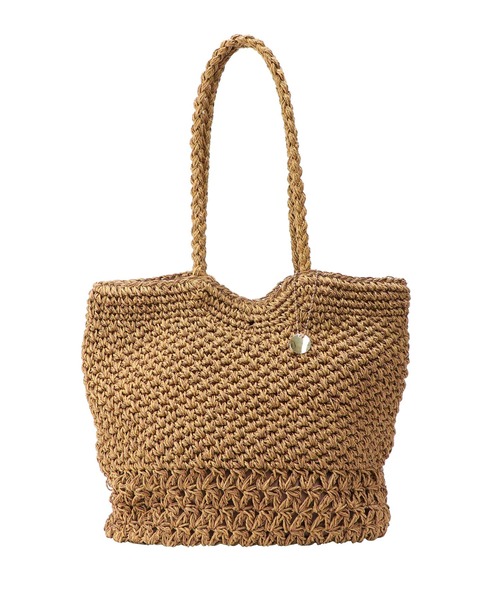 Bermosa（ベルモサ）の「かご編み トートバッグ かごバッグ（かごバッグ・レディース・ブラック/ベージュ/グレー/アイボリー・FREE）」の15枚目の写真