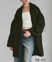 wool blend shaggy cocoon p coat/ウールブレンドシャギーコクーンPコート