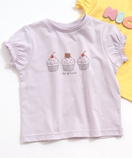 apres les cours（アプレレクール）の「【WEB限定/新色追加】4柄パフ袖Tシャツ（Tシャツ/カットソー・キッズ・ピンク/その他2/ブルー/クリーム/イエロー/ラベンダー・100/120/130/110/80/90/140）」の4枚目の写真