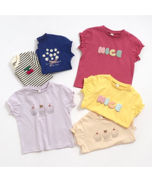 apres les cours（アプレレクール）の「【WEB限定/新色追加】4柄パフ袖Tシャツ（Tシャツ/カットソー・キッズ・ピンク/その他2/ブルー/クリーム/イエロー/ラベンダー・100/120/130/110/80/90/140）」の7枚目の写真