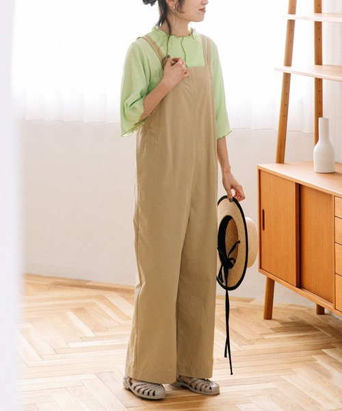 POU DOU DOU（プードゥドゥ）の「ダブルストラップオールインワン（つなぎ/オールインワン・レディース・ブラック/ブルー/ベージュ・3）」の2枚目の写真