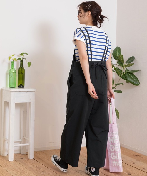 POU DOU DOU（プードゥドゥ）の「ダブルストラップオールインワン（つなぎ/オールインワン・レディース・ブラック/ブルー/ベージュ・3）」の12枚目の写真