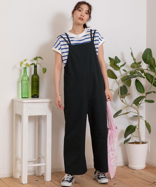 POU DOU DOU（プードゥドゥ）の「ダブルストラップオールインワン（つなぎ/オールインワン・レディース・ブラック/ブルー/ベージュ・3）」の19枚目の写真