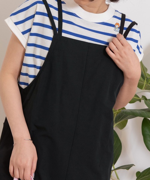 POU DOU DOU（プードゥドゥ）の「ダブルストラップオールインワン（つなぎ/オールインワン・レディース・ブラック/ブルー/ベージュ・3）」の16枚目の写真