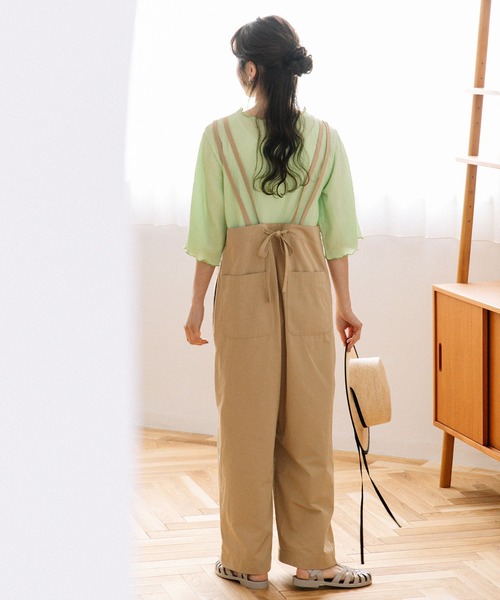 POU DOU DOU（プードゥドゥ）の「ダブルストラップオールインワン（つなぎ/オールインワン・レディース・ブラック/ブルー/ベージュ・3）」の9枚目の写真