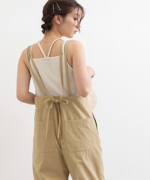 POU DOU DOU（プードゥドゥ）の「ダブルストラップオールインワン（つなぎ/オールインワン・レディース・ブラック/ブルー/ベージュ・3）」の11枚目の写真