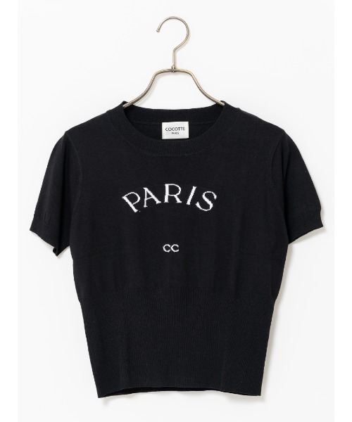 Soir,5 COCOTTE PARIS(ソワールイブニングココットパリ)の「PARIS ニットトップス(Tシャツ/カットソー・レディース・ピンクベージュ/ネイビー/ホワイト/ブラック・FREE)」の3枚目の写真