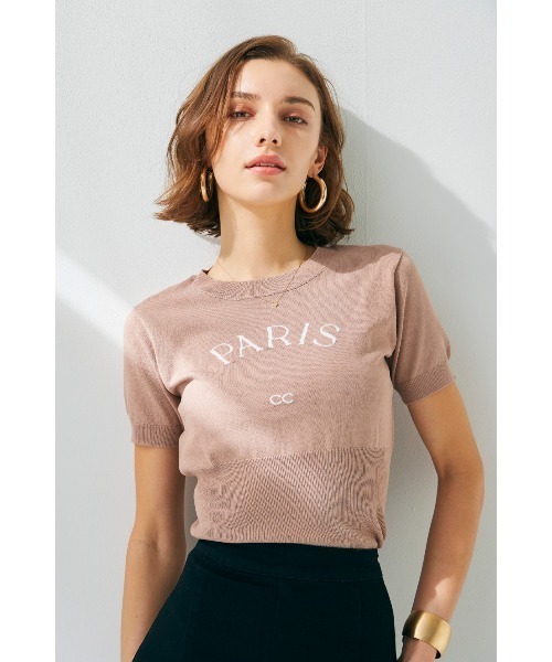 Soir,5 COCOTTE PARIS(ソワールイブニングココットパリ)の「PARIS ニットトップス(Tシャツ/カットソー・レディース・ピンクベージュ/ネイビー/ホワイト/ブラック・FREE)」の15枚目の写真