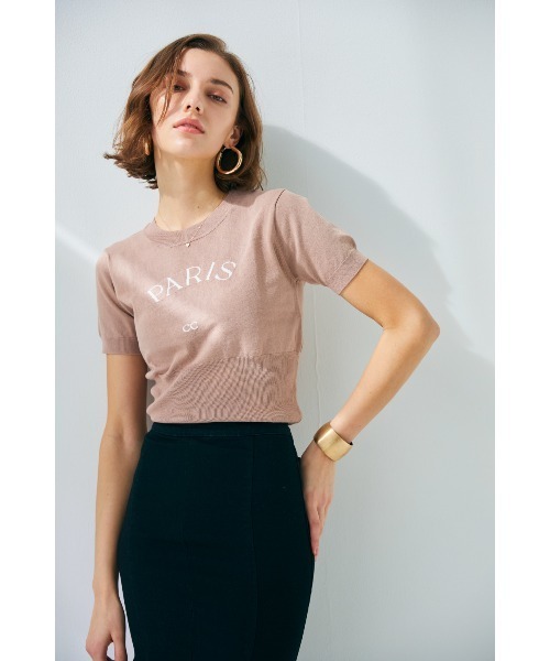 Soir,5 COCOTTE PARIS(ソワールイブニングココットパリ)の「PARIS ニットトップス(Tシャツ/カットソー・レディース・ピンクベージュ/ネイビー/ホワイト/ブラック・FREE)」の20枚目の写真
