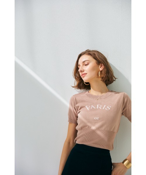 Soir,5 COCOTTE PARIS(ソワールイブニングココットパリ)の「PARIS ニットトップス(Tシャツ/カットソー・レディース・ピンクベージュ/ネイビー/ホワイト/ブラック・FREE)」の18枚目の写真
