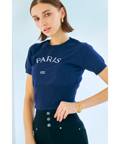 Soir,5 COCOTTE PARIS(ソワールイブニングココットパリ)の「PARIS ニットトップス(Tシャツ/カットソー・レディース・ピンクベージュ/ネイビー/ホワイト/ブラック・FREE)」の11枚目の写真