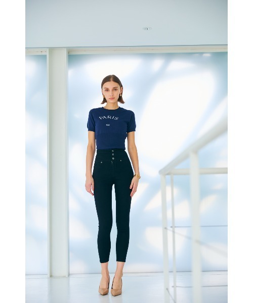 Soir,5 COCOTTE PARIS(ソワールイブニングココットパリ)の「PARIS ニットトップス(Tシャツ/カットソー・レディース・ピンクベージュ/ネイビー/ホワイト/ブラック・FREE)」の21枚目の写真