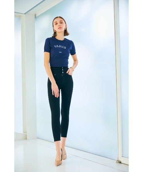 Soir,5 COCOTTE PARIS(ソワールイブニングココットパリ)の「PARIS ニットトップス(Tシャツ/カットソー・レディース・ピンクベージュ/ネイビー/ホワイト/ブラック・FREE)」の9枚目の写真