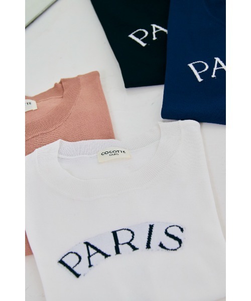 Soir,5 COCOTTE PARIS(ソワールイブニングココットパリ)の「PARIS ニットトップス(Tシャツ/カットソー・レディース・ピンクベージュ/ネイビー/ホワイト/ブラック・FREE)」の22枚目の写真